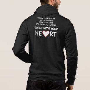 Motivational text custom name swimmers hoodie