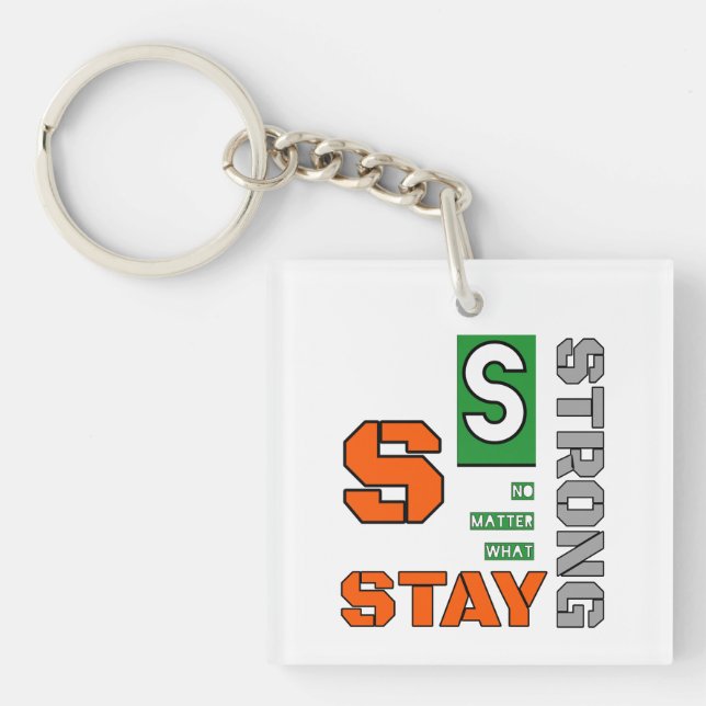 Motivational text design key ring (Front)