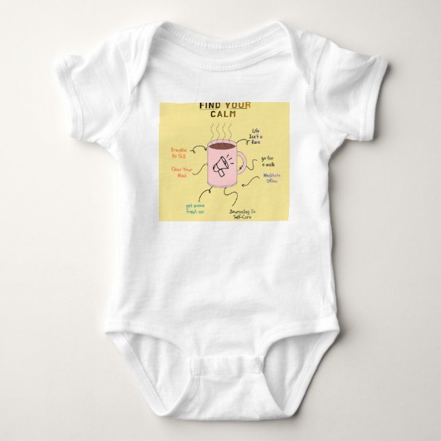 Motivational Text Wrap Design Baby Bodysuit (Front)
