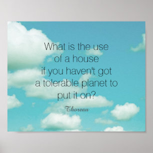 motivational Thoreau literary quote on nature Poster
