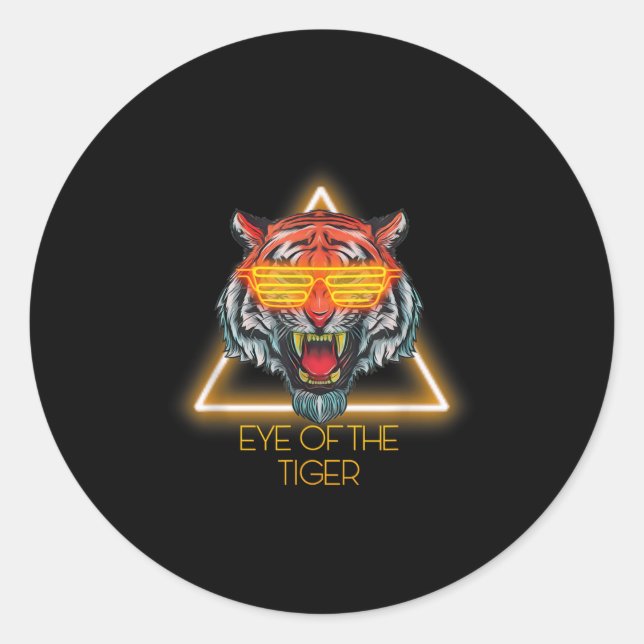 Motivational Tiger Eye Quote  Classic Round Sticker (Front)