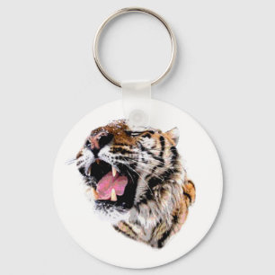 Motivational Tiger Face Key Ring