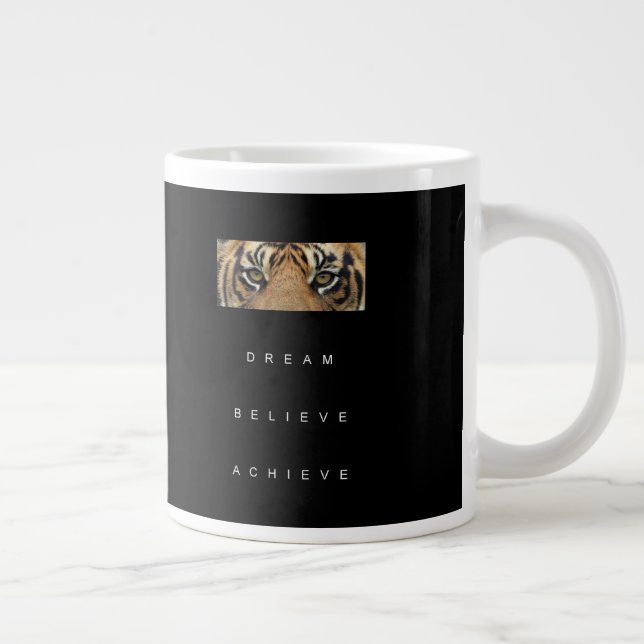 Motivational Tiger  Success Quote Template Dream Large Coffee Mug (Right)