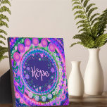 Motivational Trendy Purple Pretty Hope Inspirivity Plaque<br><div class="desc">Inspirational Purple Trendy Hope Easel Plaque– pretty, whimsical, and stylish artwork created to inspire and uplift. Colourful, pretty floral design adds some positive vibes to your day. These fun easel plaques make great inspirational keepsakes for family, friends, coworkers, teachers, etc.. More modern, floral and motivational plaques in my store. Perfect...</div>