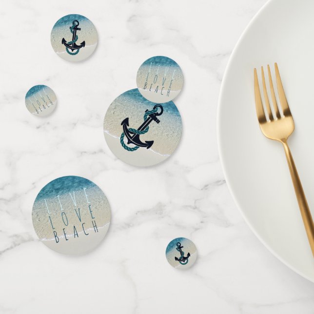 Motivational Turquoise Blue Ocean Surf Waves Photo Confetti (Group)