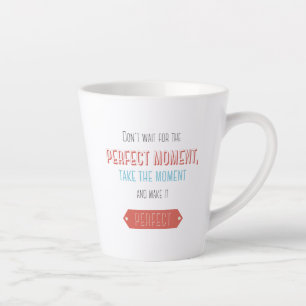 Motivational typographic retro style latte mug