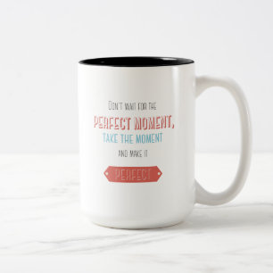 Motivational typographic retro style Two-Tone coffee mug