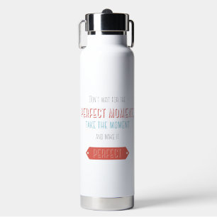 Motivational typographic retro style water bottle