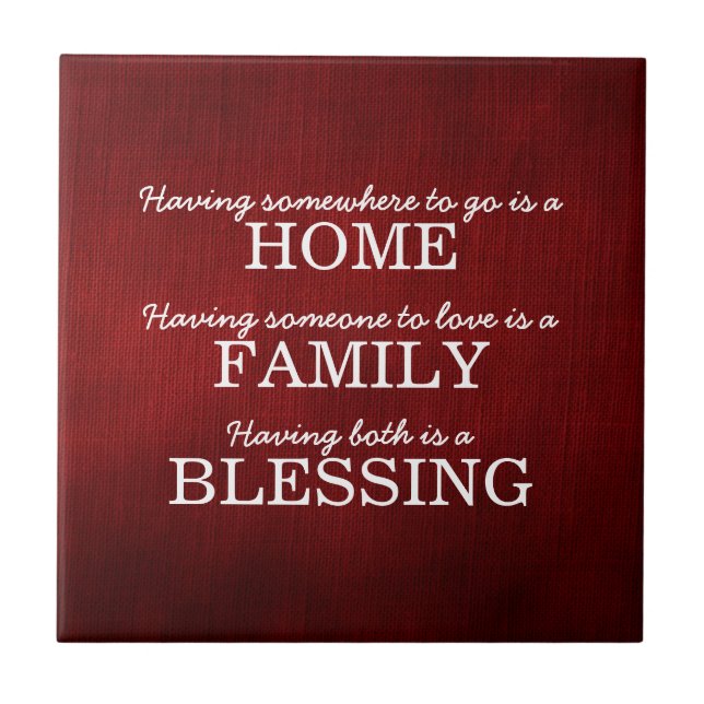 Motivational Typography Family Quote Tile (Front)