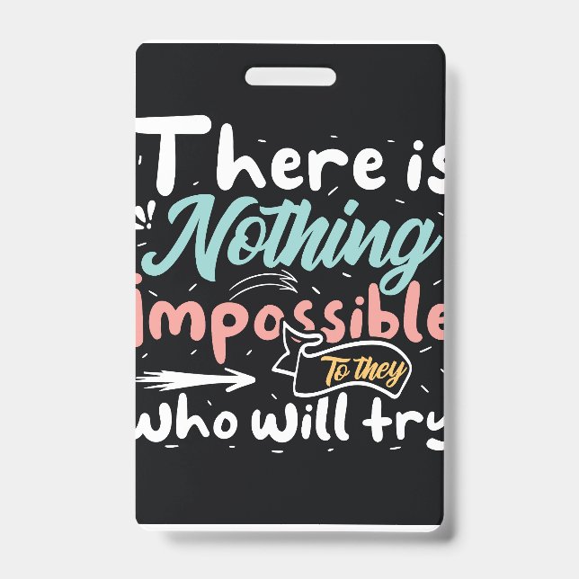 Motivational typography  ID badge (Front)