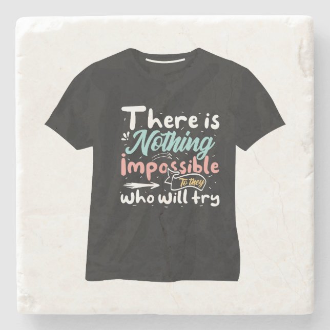  Motivational typography  Stone Coaster (Front)