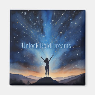 Motivational Unlock Bold Dreams Positivity Magnet