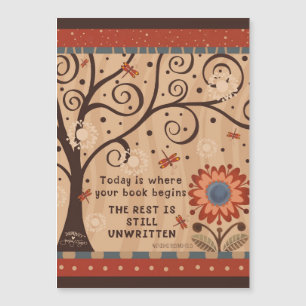 Motivational Unwritten Quote Floral Magnetic Card