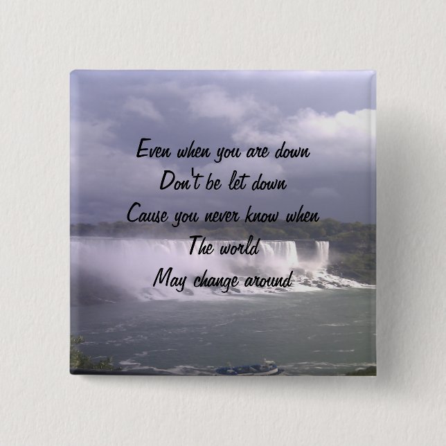 motivational upliftment 15 cm square badge (Front)
