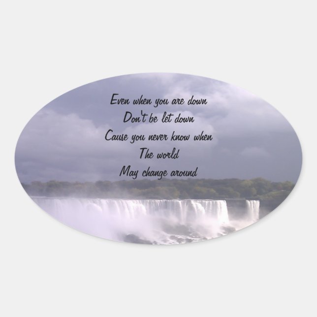 motivational upliftment oval sticker (Front)