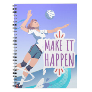Motivational Volleyball Notebook Cover 