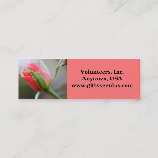Motivational Volunteer Appreciation Gift Mini Business Card (Front)