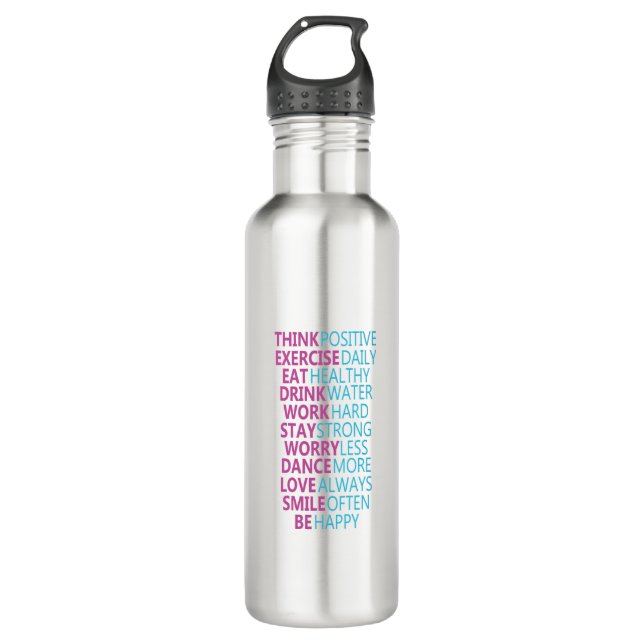 Motivational water tracker 710 ml water bottle (Front)