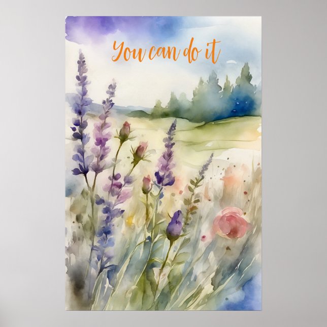 Motivational Watercolor Wall Art Poster 40 (Front)