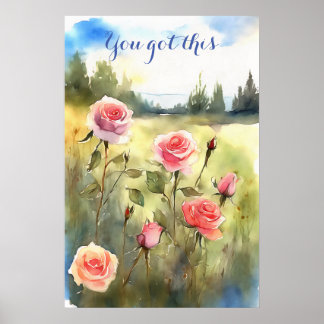 Motivational Watercolor Wall Art Poster 66