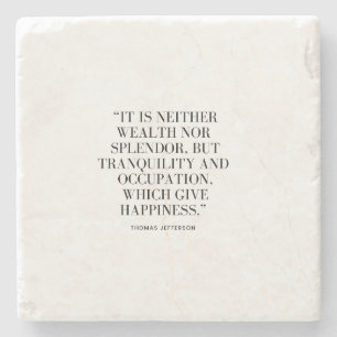 Motivational Wealth and Happiness Quote  Stone Coaster