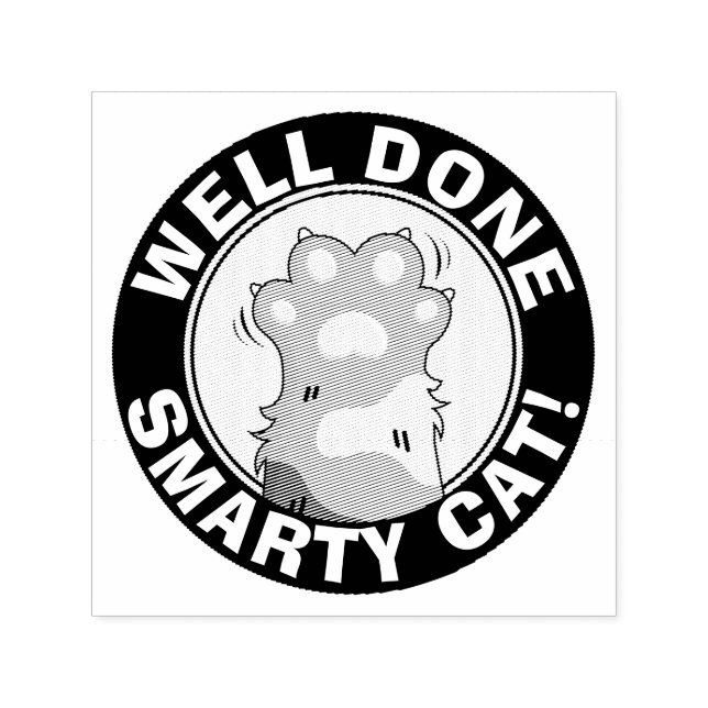 Motivational Well done Smarty Cat Cute Reward Self-inking Stamp (Design)