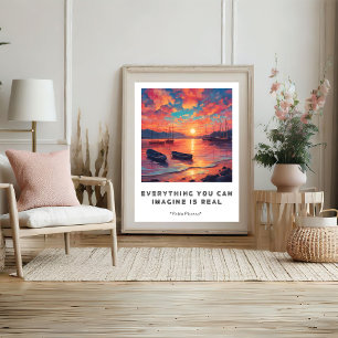 Motivational Wisdom Imagine Is Real Poster