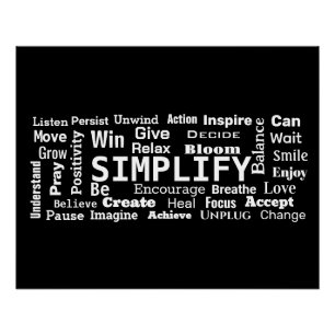 Motivational Word Cloud On Black Poster