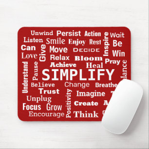 Motivational Word Cloud On Red Mouse Pad