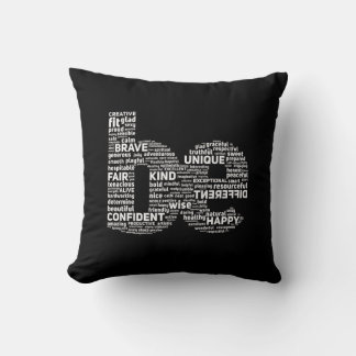 Motivational Word Cloud Throw Pillow