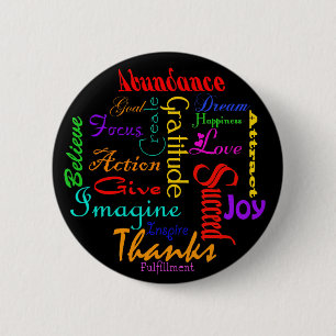 Motivational Word Collage Button