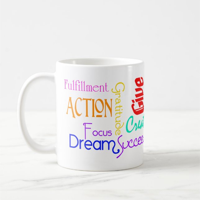 Motivational Word Collage Mug (Left)