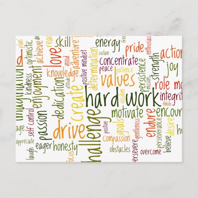 Motivational Words #2 positive encouragement Postcard (Front)