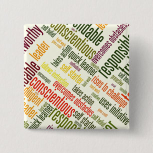 Motivational Words #4 positive values 15 Cm Square Badge