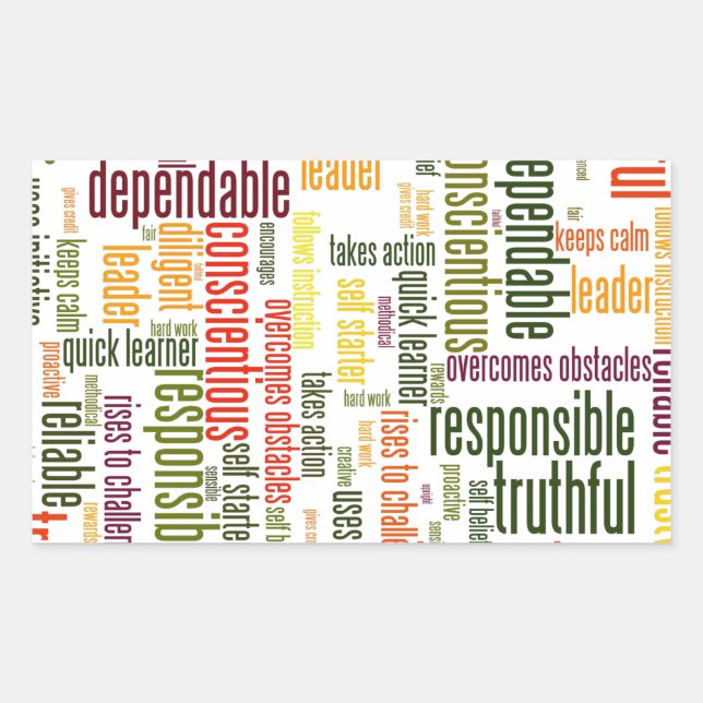 Motivational Words #4 positive values Rectangular Sticker (Front)