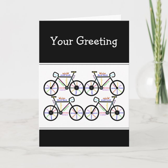 Motivational  Words about Bike Bmx Mountain Biking Card (Front)