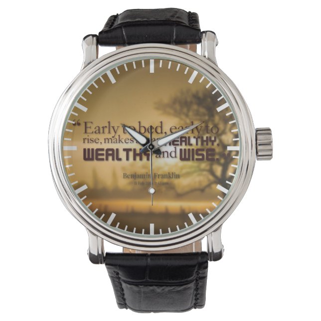 Motivational Words - Benjamin Franklin Quote Watch (Front)