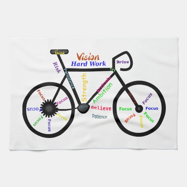 Motivational Words, Biking, Cycling, Bike Men's Tea Towel (Horizontal)