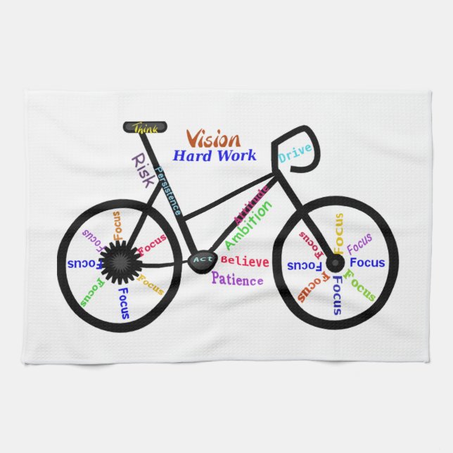 Motivational Words, Biking, Cycling, Bike Womens Tea Towel (Horizontal)