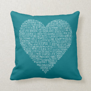Motivational Words Chiropractic Heart Throw Pillow