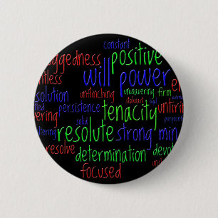 Motivational Words for New Year, Positive Attitude 6 Cm Round Badge