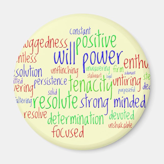 Motivational Words for New Year, Positive Attitude Magnet (Front)
