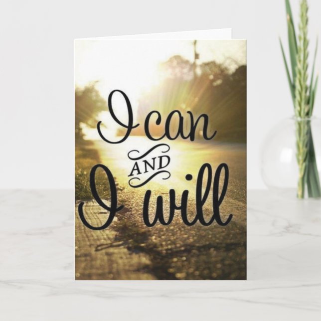 Motivational Words - I Can AND I Will Card (Front)