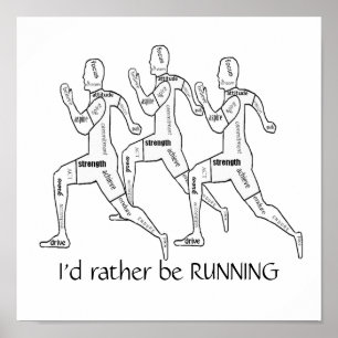Motivational Words,I'd Rather be Running Poster