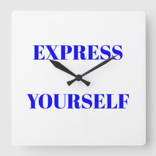 Motivational words ideal inspirational cute design square wall clock