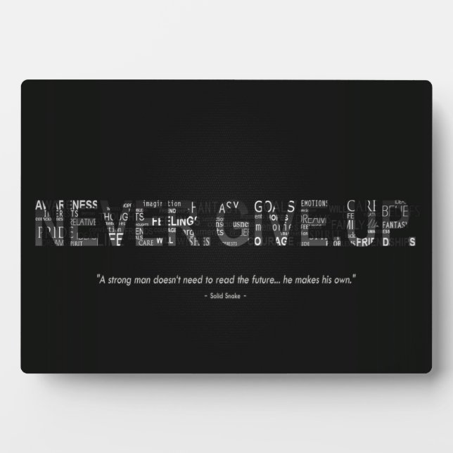 Motivational Words - Never give up Plaque (Front)