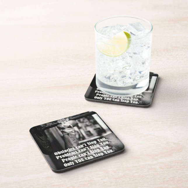 Motivational Words - Obstacles Can't Stop You Coaster (Right Side)