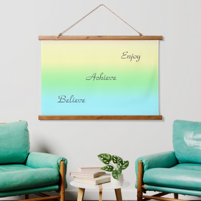 Motivational Words on Abstract Pastel Colours Hanging Tapestry (Living Room)