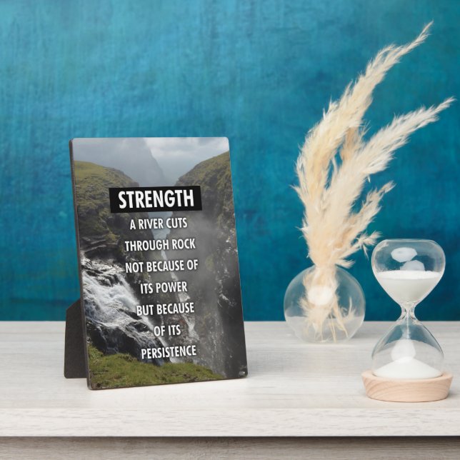 Motivational Words - Persistence and Strength Plaque (Side)