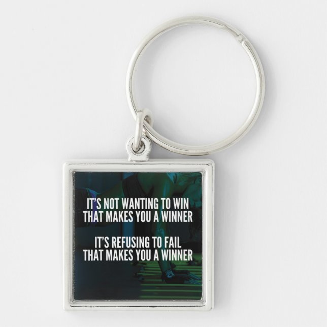 Motivational Words - Refuse To Fail - Workout Key Ring (Front)